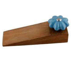 2 Pieces Turquoise Crackle Ceramic Wooden Door Stopper